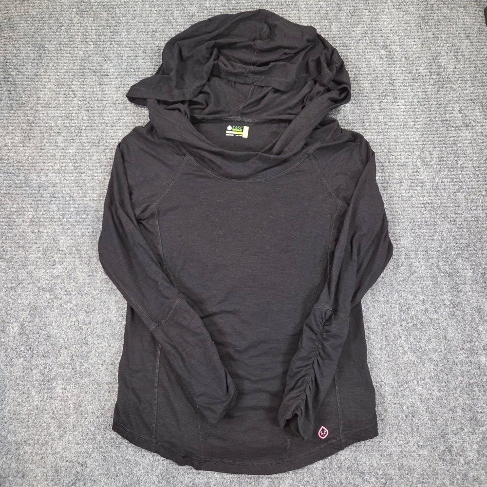 Tasc Performance Bamboo Ruched Back Hoodie Black Medium Activewear Top